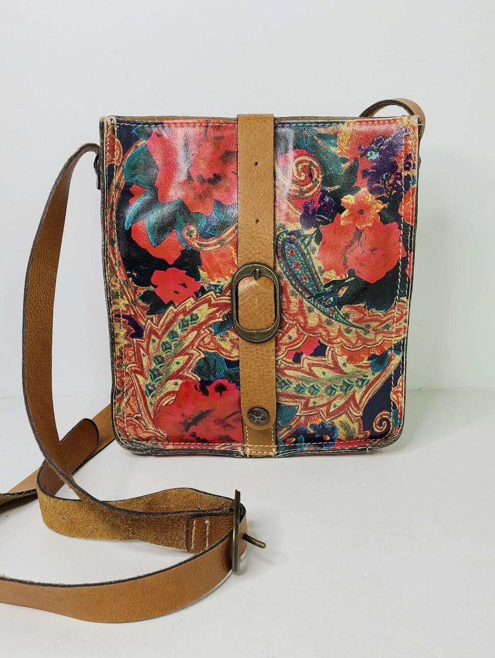 Patricia Nash Floral Printed Heritage Collection Italian Leather Vintage Bag